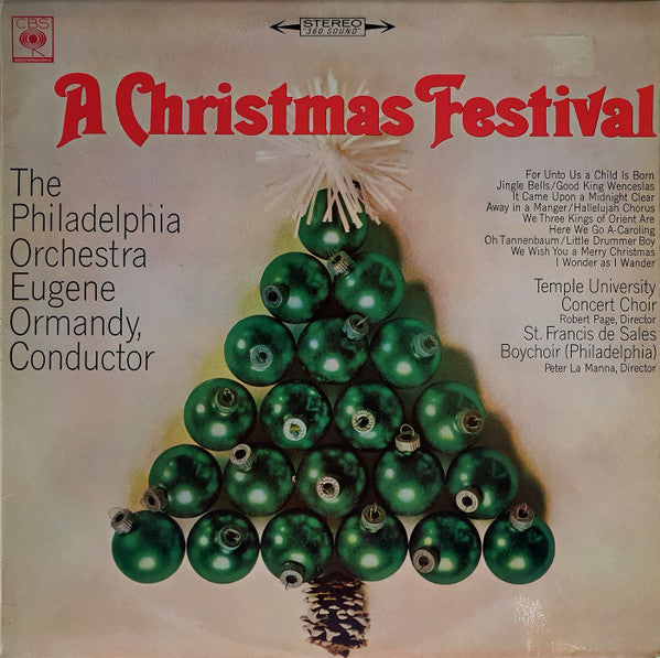 The Philadelphia Orchestra, Eugene Ormandy / The Temple University Choirs, Robert Page / St. Francis De Sales Boychoir, Peter La Manna : A Christmas Festival (LP, Album)