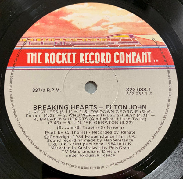 Elton John : Breaking Hearts (LP, Album)