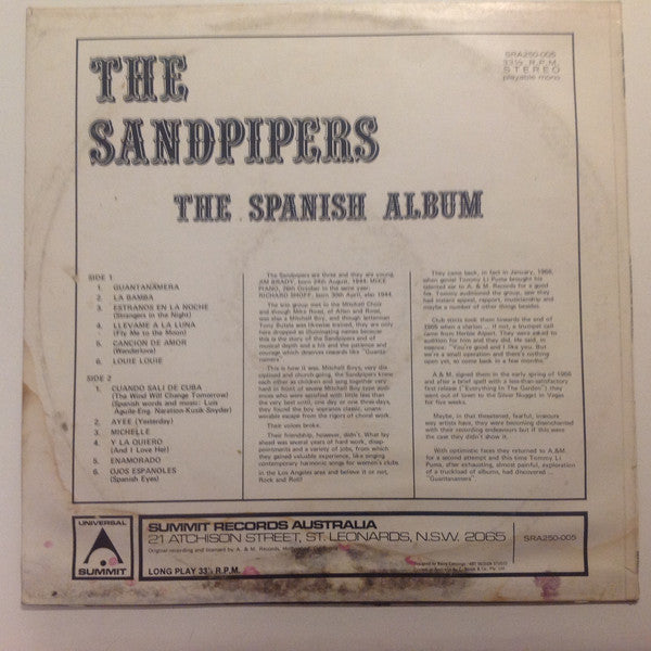 The Sandpipers : The Spanish Album (LP, Album)