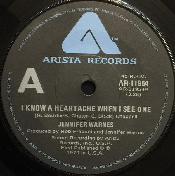 Jennifer Warnes : I Know A Heartache When I See One (7&quot;, Single)