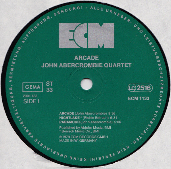 John Abercrombie Quartet : Arcade (LP, Album)