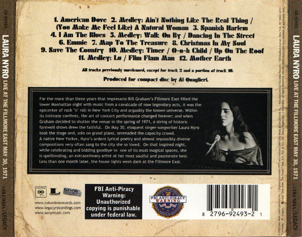 Laura Nyro : Spread Your Wings And Fly: Live At The Fillmore East May 30, 1971 (CD, Album, RM)