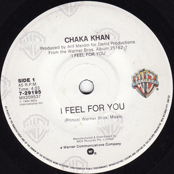 Chaka Khan : I Feel For You (7&quot;)