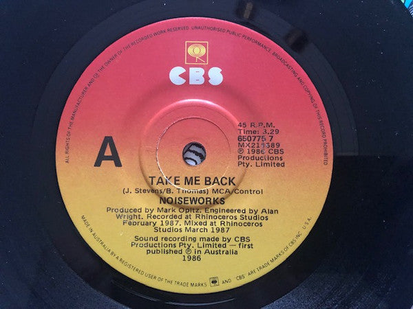 Noiseworks : Take Me Back (7", Single, MCA)