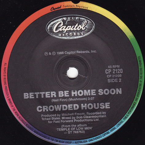 Crowded House : When You Come (7", Single)