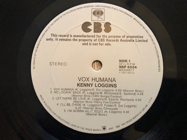 Kenny Loggins : Vox Humana (LP, Album, Promo)