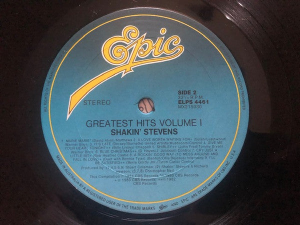 Shakin' Stevens : Greatest Hits (LP, Comp)