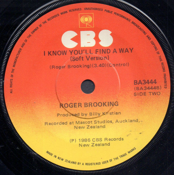 Roger Brooking : I Know You'll Find A Way (7", Single)