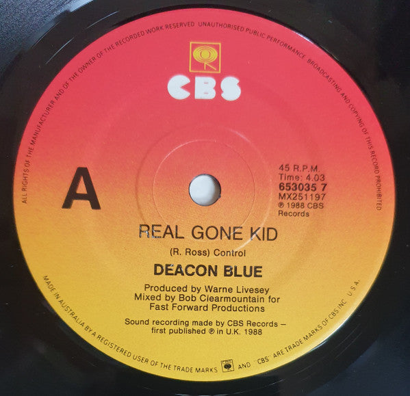 Deacon Blue : Real Gone Kid (7", Single)