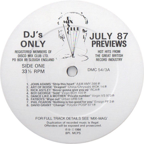 Various : July 87 Previews (LP, Comp)