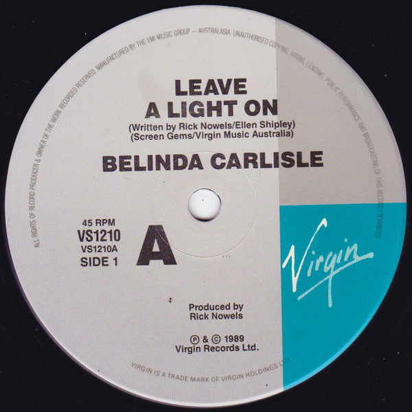 Belinda Carlisle : Leave A Light On (7&quot;, Single)