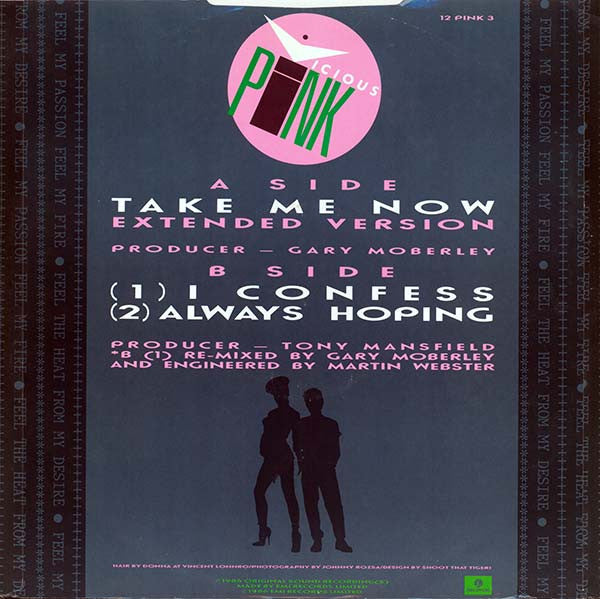 Vicious Pink : Take Me Now (Extended Version) (12", Single)