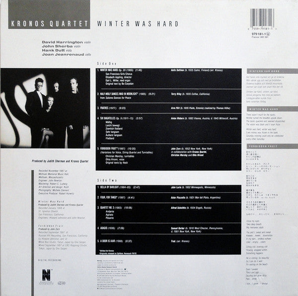 Kronos Quartet : Winter Was Hard (LP, Album)