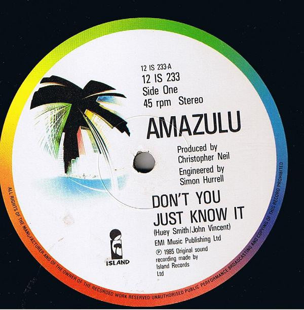 Amazulu : Don't You Just Know It (12", Single)