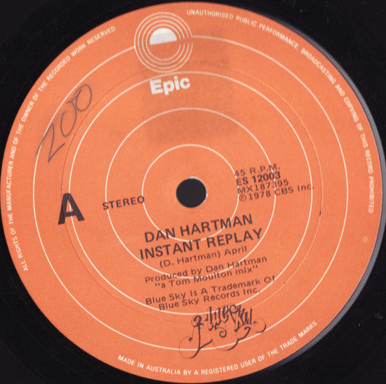 Dan Hartman : Instant Replay (12&quot;)