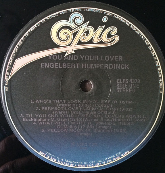Engelbert Humperdinck : You And Your Lover (LP)