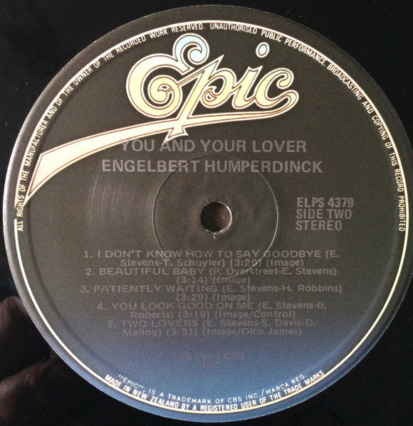 Engelbert Humperdinck : You And Your Lover (LP)