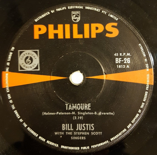 Bill Justis With The Stephen Scott Singers : Tahitian Tamouré (The Dance Of Love) (7", Single)