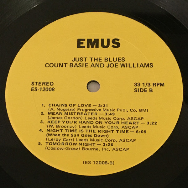 Count Basie / Joe Williams : Just The Blues (LP, Album, RE)