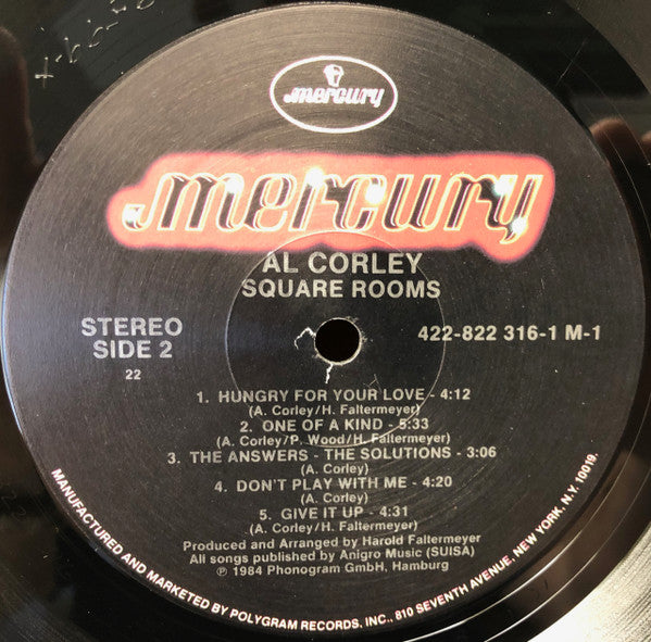 Al Corley : Square Rooms (LP, Album, 22 )