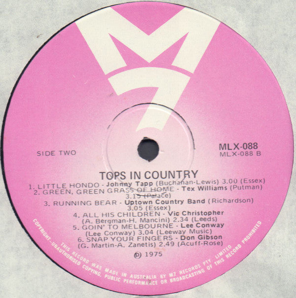 Various : Tops In Country (LP, Comp)