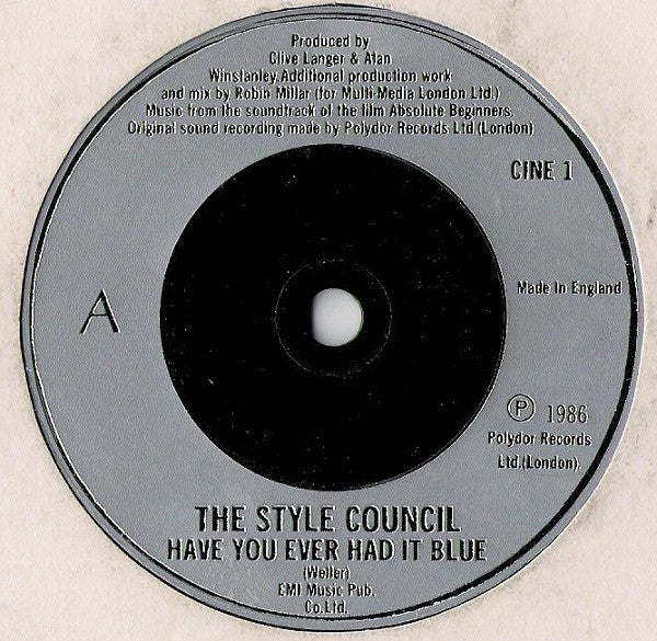 The Style Council : Have You Ever Had It Blue (7", Single, Sil)