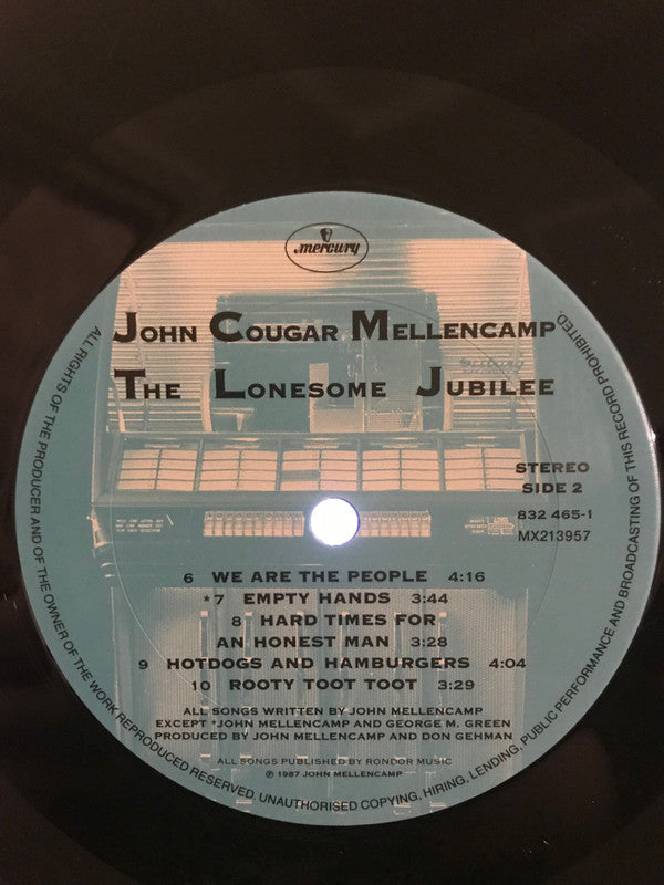 John Cougar Mellencamp : The Lonesome Jubilee (LP, Album, Gat)