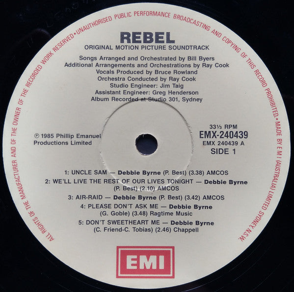 Debra Byrne, Galapagos Duck : Rebel (Original Motion Picture Soundtrack) (LP, Album)