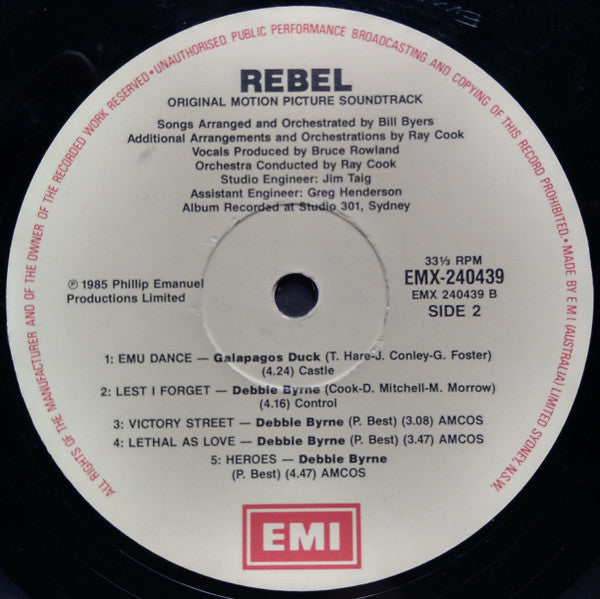 Debra Byrne, Galapagos Duck : Rebel (Original Motion Picture Soundtrack) (LP, Album)