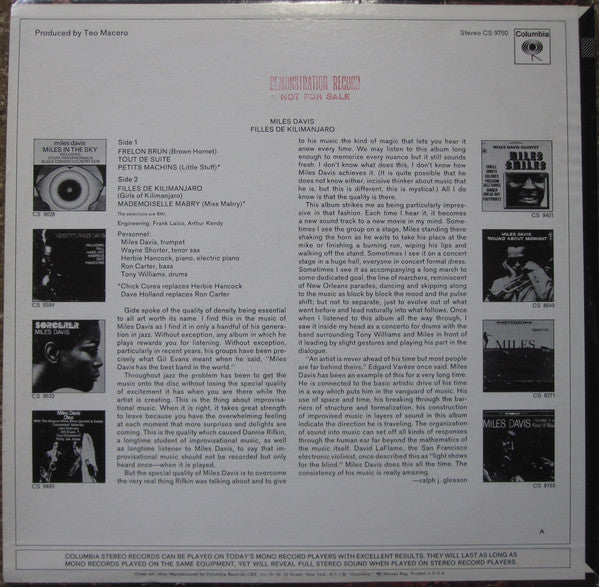 Miles Davis : Filles De Kilimanjaro (LP, Album, Ter)