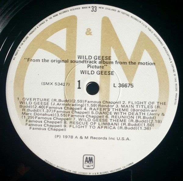 Roy Budd : The Wild Geese (Original Motion Picture Soundtrack) (LP)