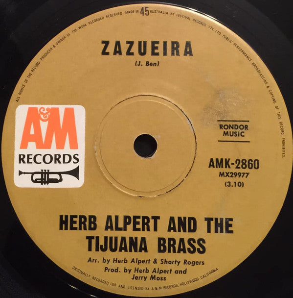 Herb Alpert &amp; The Tijuana Brass : Zazueira (7&quot;, Single)