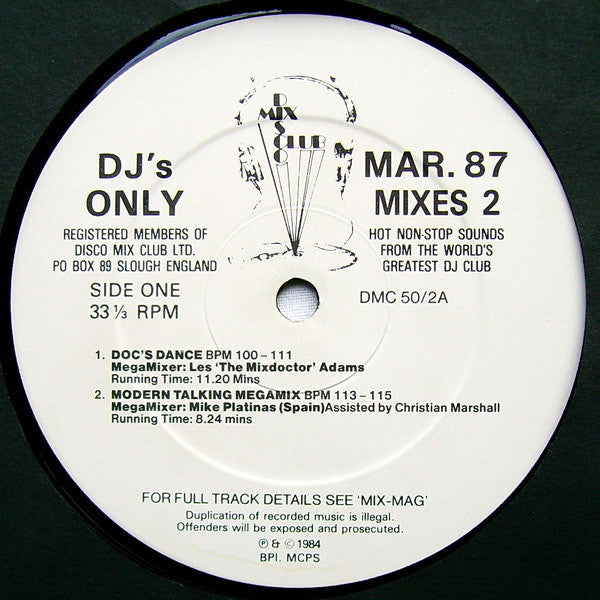 Various : March 87 Mixes 2 (12", Comp, P/Mixed)