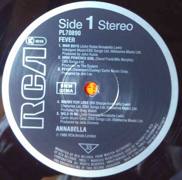 Annabella* : Fever (LP, Album)