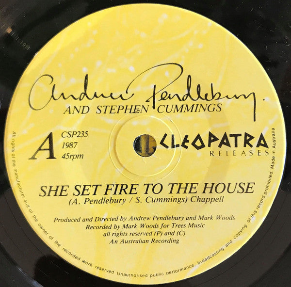 Andrew Pendlebury, Stephen Cummings : She Set Fire To The House (7", Single)