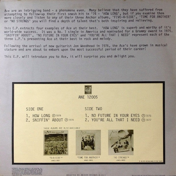 Ace (7) : Four Tracks From Ace (12")