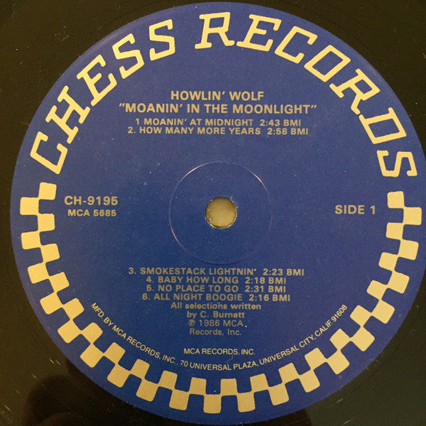 Howlin' Wolf : Moanin' In The Moonlight (LP, Album, RE, Glo)