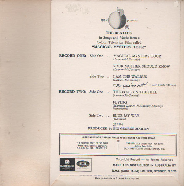 The Beatles : Magical Mystery Tour (2x7", EP)