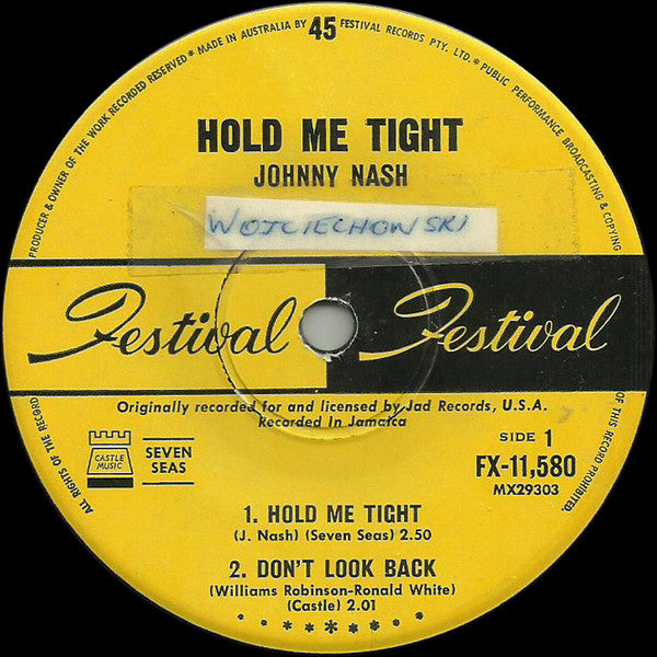 Johnny Nash : Hold Me Tight (7", EP, Mono)