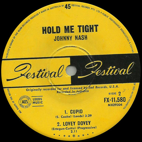 Johnny Nash : Hold Me Tight (7", EP, Mono)