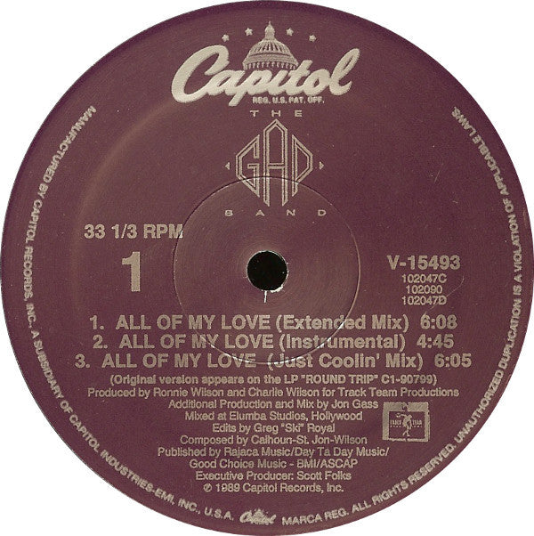 The Gap Band : All Of My Love (12", Single)