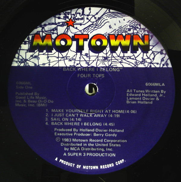 Four Tops : Back Where I Belong (LP, Album)