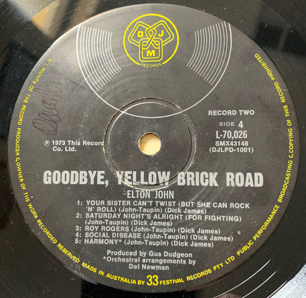 Elton John : Goodbye Yellow Brick Road (2xLP, Album)