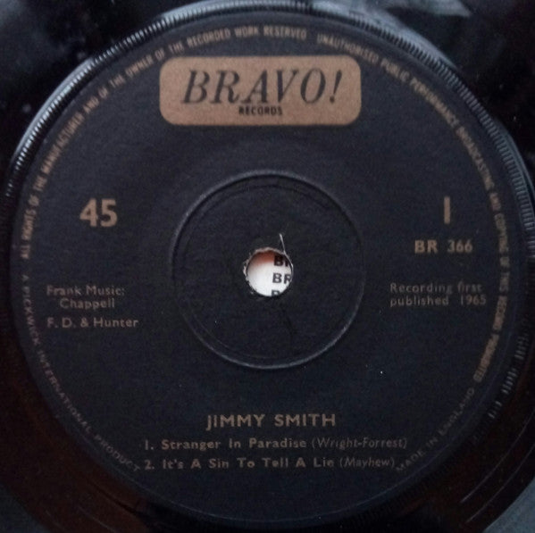 Jimmy Smith : Stranger In Paradise (7", EP, Sol)