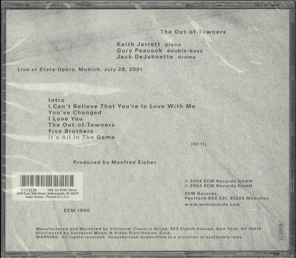 Keith Jarrett / Gary Peacock / Jack DeJohnette : The Out-Of-Towners (CD, Album, Club)