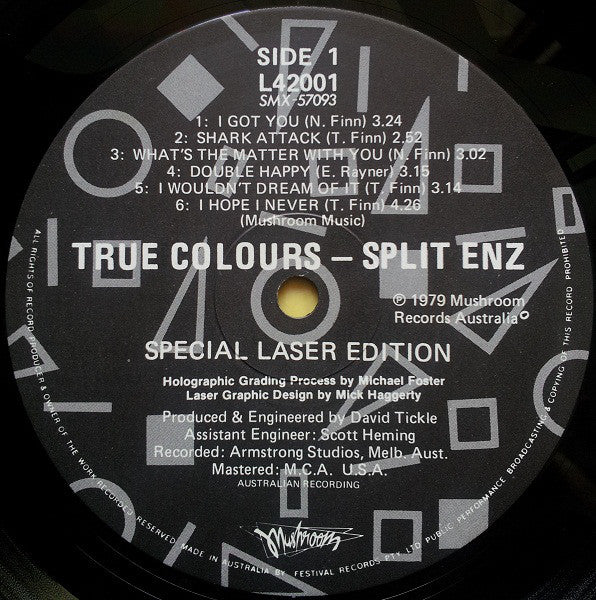 Split Enz : True Colours (LP, Album, Etch, Ltd)