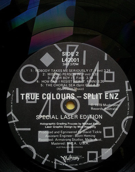 Split Enz : True Colours (LP, Album, Etch, Ltd)