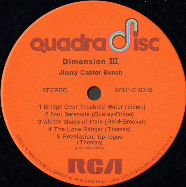 The Jimmy Castor Bunch : Dimension III (LP, Quad)