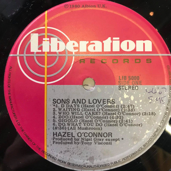 Hazel O'Connor : Sons And Lovers (LP, Album)