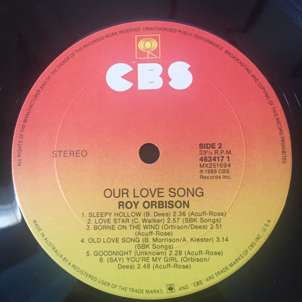 Roy Orbison : Our Love Song (LP, Comp)